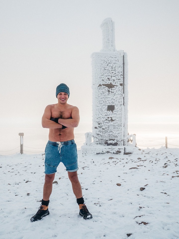 Łukasz Cybulski wejście na Śnieżkę Styczeń 2019